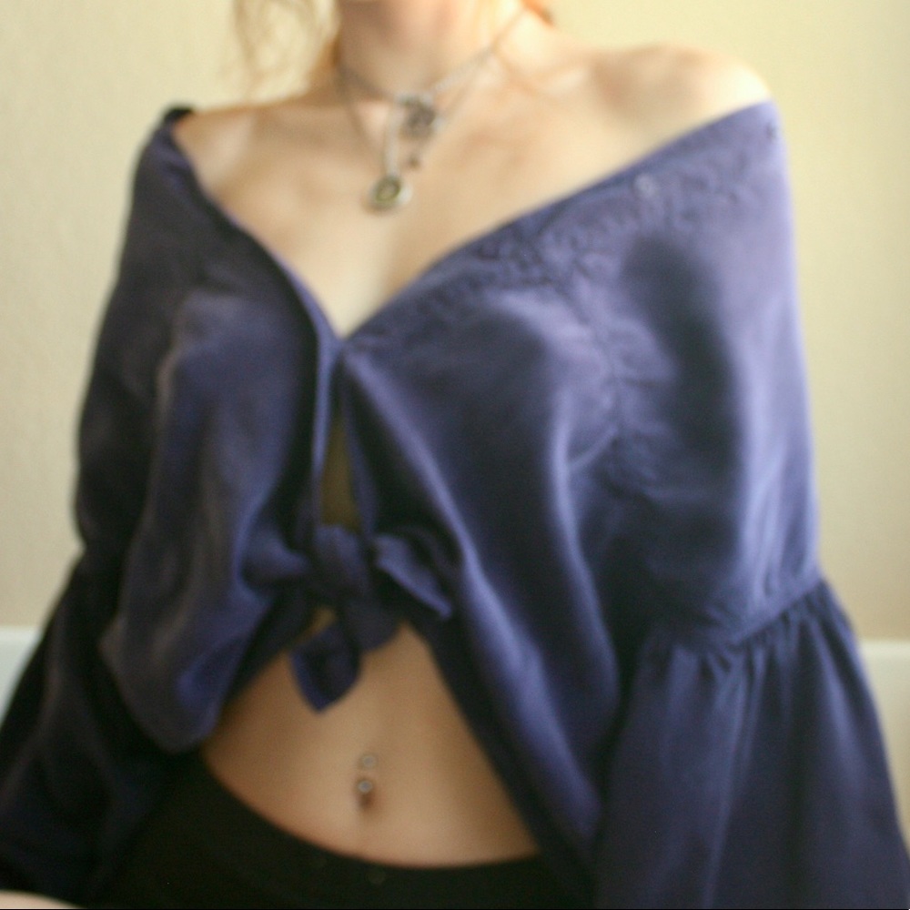 💜TIANELLO PURPLE BILLOW SLEEVE BLOUSE💜